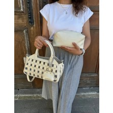 Just Polo Kadın Yeni Sezon Örgü Detaylı Ayarlanabilir Askılı Şık Çapraz El & Omuz Çantası Ebat : 26 x 17 cm