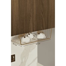 Edora Home Mat Gold Raf Altı Kanguru Sepet Çok Amaçlı Düzenleyici Organizer Bardak Rafı