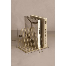Edora Home Mat Gold Masa Üstü Kitap Düzenleyici Ofis Salon Organizer