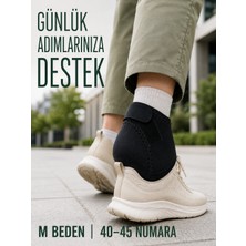 ALK Topuk Destek Çorabı M Beden 40-45 Ayarlanabilir Cırtlı Esnek Siyah Tasarım - Lisinya