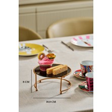 Edora Home Rose Küçük Boy Metal Sunumluk İkramlık Servis Tabağı Siyah Pleksi