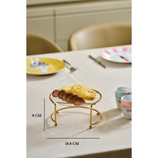 Edora Home Mat Gold Küçük Boy Metal Sunumluk İkramlık Servis Tabağı Şeffaf Pleksi