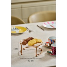 Edora Home Rose Küçük Boy Metal Sunumluk İkramlık Servis Tabağı Şeffaf Pleksi