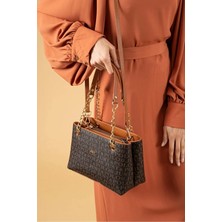 Just Polo Günlük Kombinlere Uygun Kadın Baskılı Uzun Ayarlanabilir Askılı Şık El ve Omuz Çantası Shoulder Bag