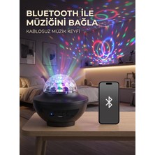 Ruhes Bluetooth Rgb Parti Işığı Hoparlörlü Disko Lambası Mp3 USB ve Hafıza Kartı Destekli