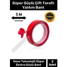 Floranova Premium Ekstra Güçlü Çok Amaçlı Çift Taraflı Tamir Dış Mekan Montaj 5mt Silikon Şeffaf Bant 2 Adet