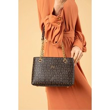 Just Polo Kadın Baskılı Uzun Ayarlanabilir Askılı Şık El ve Omuz Çantası Shoulder Bag