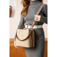 Just Polo Kadın Baskılı Büyük Boy El ve Omuz Çantası MH2117MH