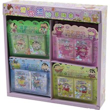 Poebgo Familys 2 Adet Mini Not Defteri Seti - Crayon Shin Chan Tasarımlı - 12 Sayfa Sticker - Sulu Kapak