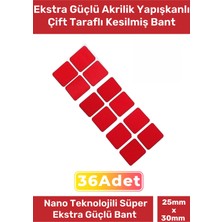 Floranova Özel Üretim Ekstra Güçlü Pe Köpük Esaslı Çift Taraflı Hazır Kesilmiş 25X30MM Asma Bant 24 Adet