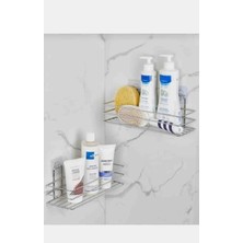 Nisibis Home Vantuzlu Düz Banyo Rafı