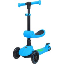 ALK L52IN1-B Lamborghini Lisanslı Katlanır Oturaklı Işıklı Scooter Mavi
