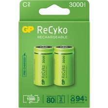 ALK Gp Recyko 3000MAH C Orta Boy Şarj Edilebilir Pil 2'li Paket