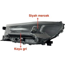 Bayram Far Toyota Hilux 2020-2024 (SOL, MERCEKLİ, İÇI KOYU GRİ, SİYAH MERCEK, HILUX YAZILI, INVINCIBLE)