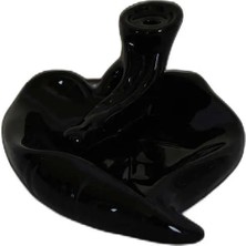 ALK Geri Akış Buhurdanlık Tütsülük Seramik Kalp Siyah Backflow C0888