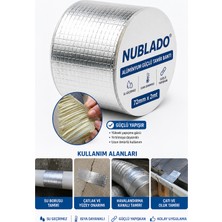 Nublado Alüminyum Güçlü Tamir Bandı 72 mm x 2 Metre Su Geçirmez Isıya Dayanıklı Güçlü Yapışkanlı Onarı Bandı