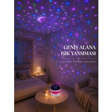 Najmaddin Tekn Yıldızlı Gökyüzü Projektörü Pembe Renkli Döner Çocuk Odası Gece Lambası Tekn Najmad