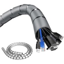 Die Grup 16 mm Gri Spiral Kablo Toplayıcı, 1 Metre, 2 Adet Set