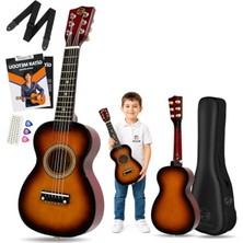 Die Grup Gerçek Ağaç Çocuk Gitarı, 6 Telli Sunburst Tasarım, Eğlenceli Müzik Deneyimi