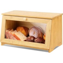 Die Grup Doğal Bambu Ekmek Kutusu, Yuvarlak Saplı ve 39X23X18 cm Ebatlarında