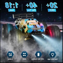 Die Grup Solira Store - 1:18 Ölçek 2.4ghz Uzaktan Kumandalı Rc Off Road Drift Araba 15 Km/h Hızlı Şarjlı LED Işıklı Amortisörlü 1200 Mah Batarya 45 Dk Sürüş Süresi (Yeşil)