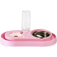 Die Grup Hazneli Kedi-Köpek Mama ve Su Kabı Seti 500ML Pembe