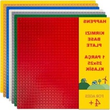 Die Grup Classic Kırmızı Zemin Plaka, +4 Yaratıcı Oyuncak Yapım Seti (1 Parça) 25CMX25CM, Baseplate