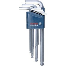 Die Grup 9 Parça Açılı Alyan Anahtar Seti, 1.5-10.0 mm Aralığında, Mavi Renk