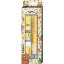 Die Grup Doğa Desenli Kalem ve Silgi Seti - 0.7 Mm, Hardal Sarısı