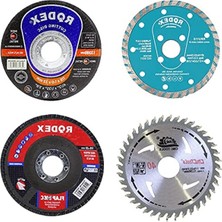 Die Grup Mermer, Ahşap ve Granit Kesme Flap Disk Seti - 4 Parça