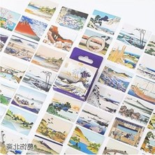 Die Grup Katsushika Hokusai Temalı 45 Adet Sticker Seti, Bullet Journal Için