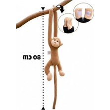 Die Grup 80 cm Kahverengi Sarılan Peluş Maymun, Unisex Tasarım