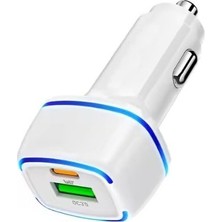 Die Grup Araç Şarj Adaptörü, Dual Port Pd ve Standart Usb, LED Işıklı
