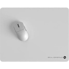 Die Grup Kaymaz Tabanlı Temperli Cam Mousepad, 42X33 cm Boyutunda Beyaz Renk