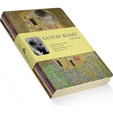 Vintessy Retronote Gustav Klimt 4'lü Defter Seti 1, Gold Series, Çizgisiz, 48 Sayfa, 10.5X14CM
