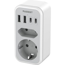 Die Grup Çift Fişli 6'sı 1 Arada USB Soket Adaptörü, 3600W Güç Kapasitesi