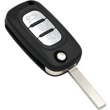 Die Grup Autohan Keys Renault Fluence Megane3 Anahtar Kabı, 3 Butonlu, Siyah
