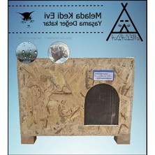 Die Grup Dış ve Iç Mekan Kullanımı Için 60X41X36 cm Ahşap Kedi Evi