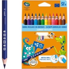 Die Grup Üçgen Jumbo Kuru Boya Kalemi Seti – 12 Canlı Renk, Dayanıklı ve Ergonomik Tasarım