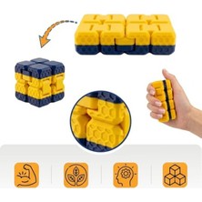 Die Grup Dayanıklı Fidget Cube, Sarı ve Lacivert Renk Seçenekleri ile Stres Azaltıcı