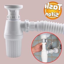 Die Grup Sifon Körüklü Temizlenebilir Mutfak ve Banyo Lavabo Gider Borusu, 38 cm Plastik