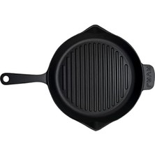 Die Grup 28 cm Döküm Yuvarlak Izgara Tava, Metal Kulplu ve Konkav Tabanlı