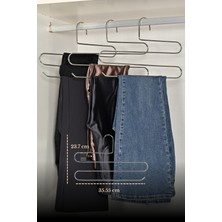 Edora Home 10'lu Parlak Silver 3 Katlı Pantolon Askılığı Dolap İçi Elbise Şal Eşarp Askılık Paslanmaz Metal