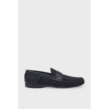Kanuga Erkek Loafer Deri Ayakkabı Siyah Nubuk K-FSC3286