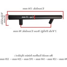 Die Grup Mat Siyah Paslanmaz Metal Kulp, 96 mm Boyutunda, Mobilyalar Için Şık Seçenek