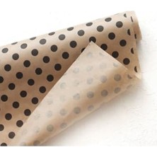 Die Grup Kraft-Siyah Puantiye Desenli Paket Kağıdı, 70X100 cm Boyutunda 5 Adet