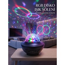 Teknodayım Rgb Bluetooth Disko Lambası Dahili Hoparlörlü Müzikli Parti Işığı USB ve Tf Kartlı