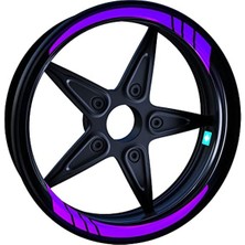 Die Grup Patlıcan Moru Iç Jant Şeridi Sticker, Motosiklet Dekorasyon Ürünü