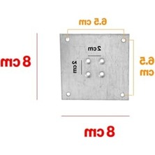 Die Grup 4 Adet Metal Düz Bağlantı Sacı, 8 x 8 cm Mobilya Için