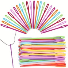 Die Grup Çocuklar Için 25 Adet Karışık 9 cm Plastik Yün Iğnesi